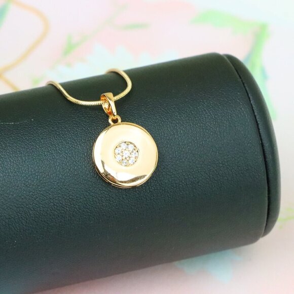 "Rose Gold Round Pendant with Center CZ Stones – Elegant Finish, XPPT1203 - Picture 4 of 13